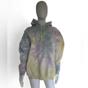 Reclaimed Vintage Pastel Tie Dye Hoodie | Oversized Cozy Sweatshirt | Small